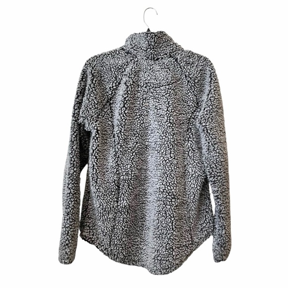 Cozy Sherpa Pullover Women's Size M Gray 1/4 Zip Long Sleeve Sweater Round Hem - Picture 4 of 6